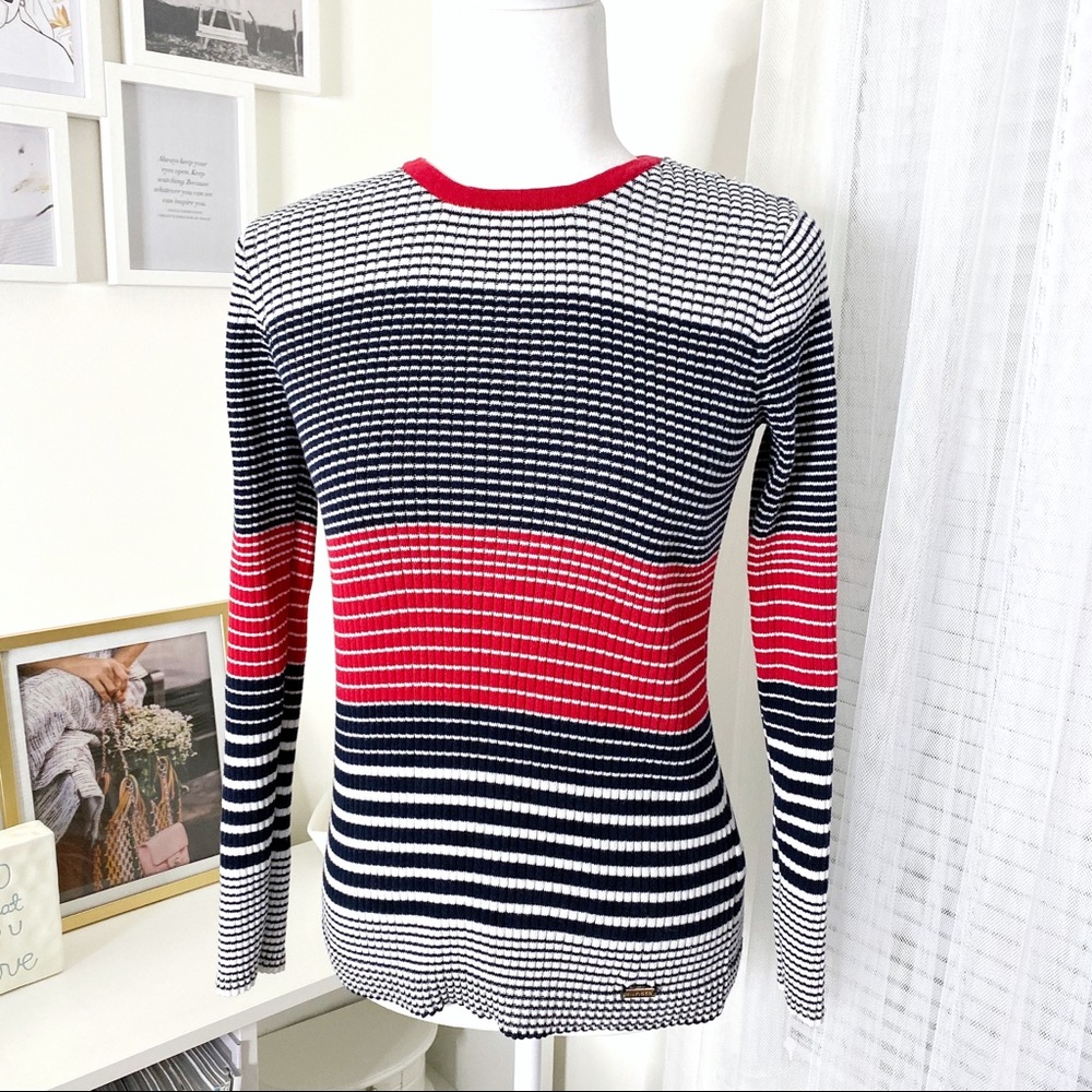 Tommy Hilfiger Striped Pullover Sweater Medium - Picture 1 of 7
